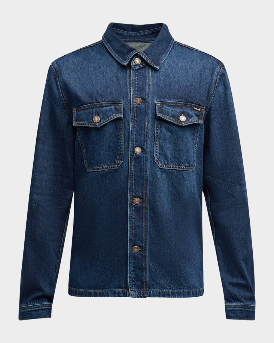 Tシャツ・カットソー TOM FORD SS23 COTTON DENIM SHIRT (CAD024_DEX202DP222) TOM FORD Denim long-sleeve Shirt | Blue | FARFETCH