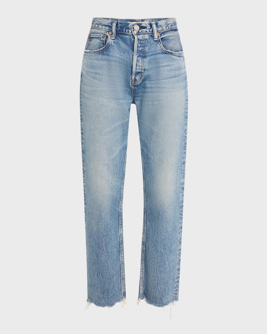 MOUSSY VINTAGE Mabel Wide Straight Cropped Jeans | Neiman Marcus