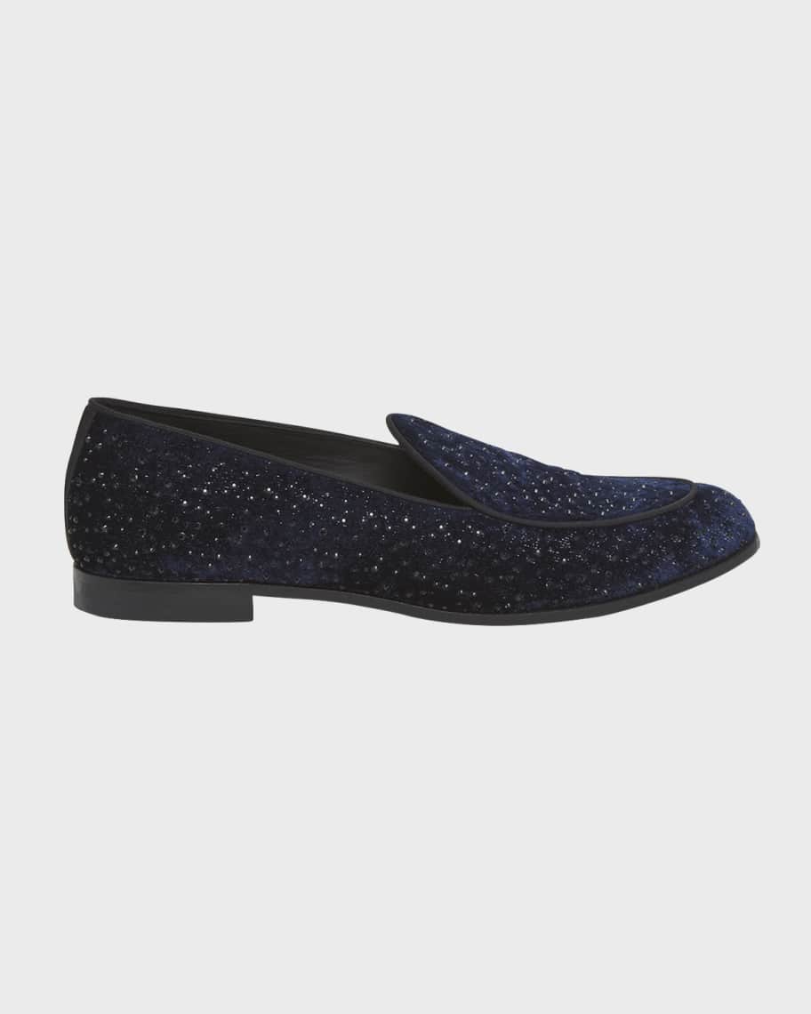 Men's Velvet and Crystal Venetian Loafers