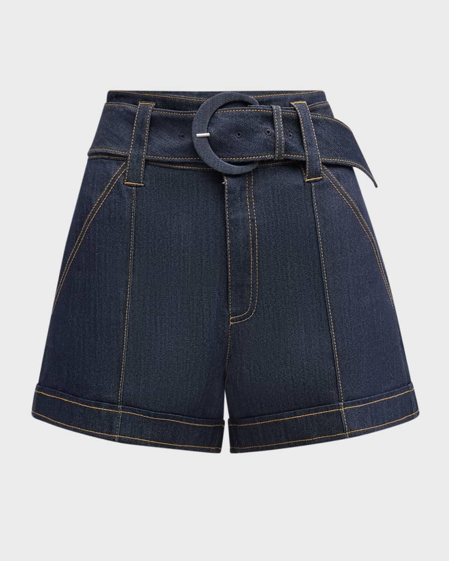 Cinq a Sept Aldi Belted Denim Shorts