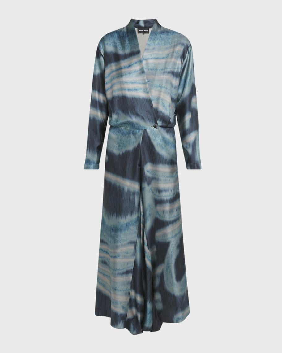 ワンピース GIORGIO ARMANI LONG SILK DRESS Giorgio Armani Silk Long Dress | Grey | FARFETCH
