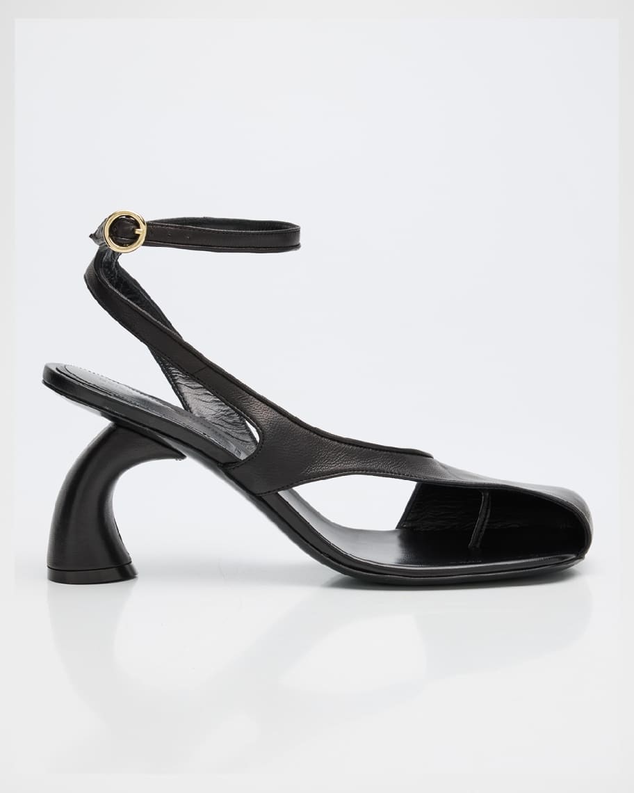 【Dries Van Noten】Strappy Sculptural ヒールサンダル Dries Van Noten Strappy Curved-Heel Leather Sandals