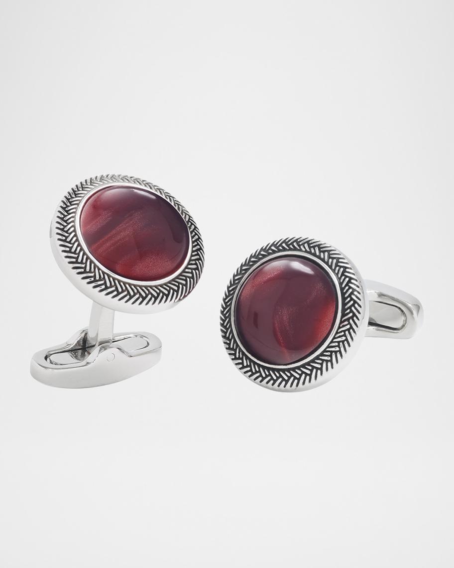 Link Up Men's Round Stone Disc Cufflinks | Neiman Marcus