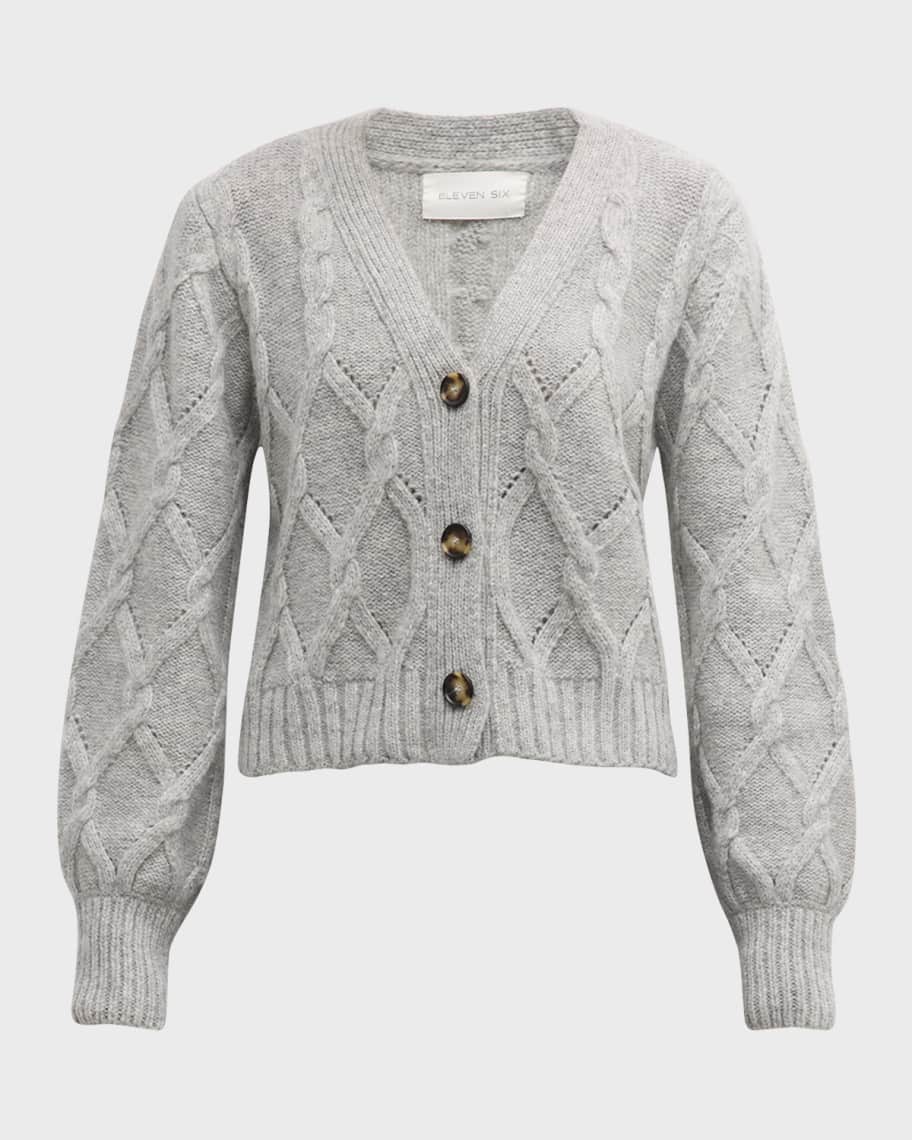 ELEVEN SIX Fara Cable Knit Cardigan Sweater | Neiman Marcus