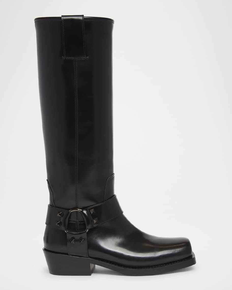 Valentino Garavani Rockstud Harness Biker Boots Neiman Marcus
