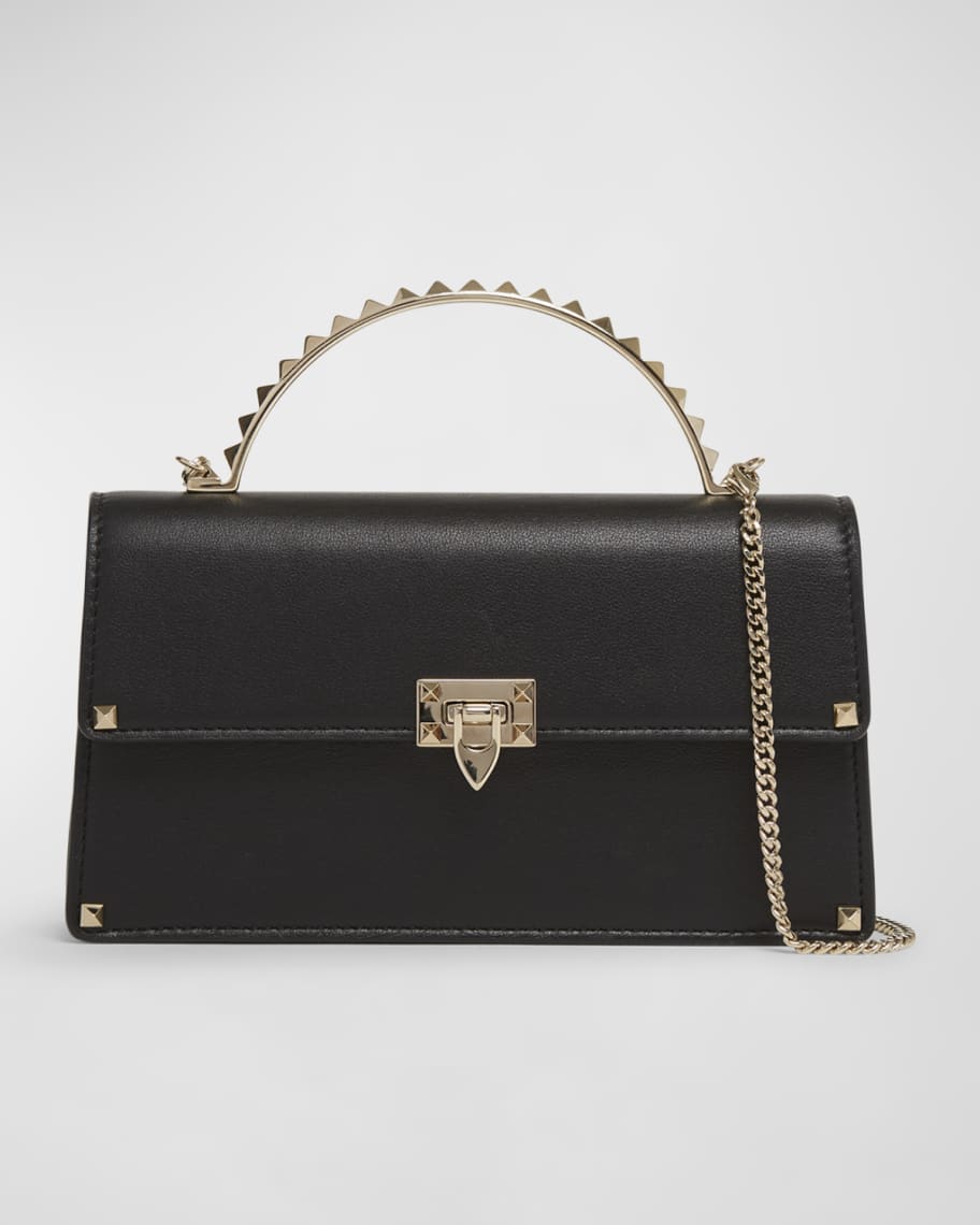 VALENTINO正規品/送料/関税込み Rockstud Top handle bag Valentino Garavani Mini Rockstuds Flap Leather Top-Handle