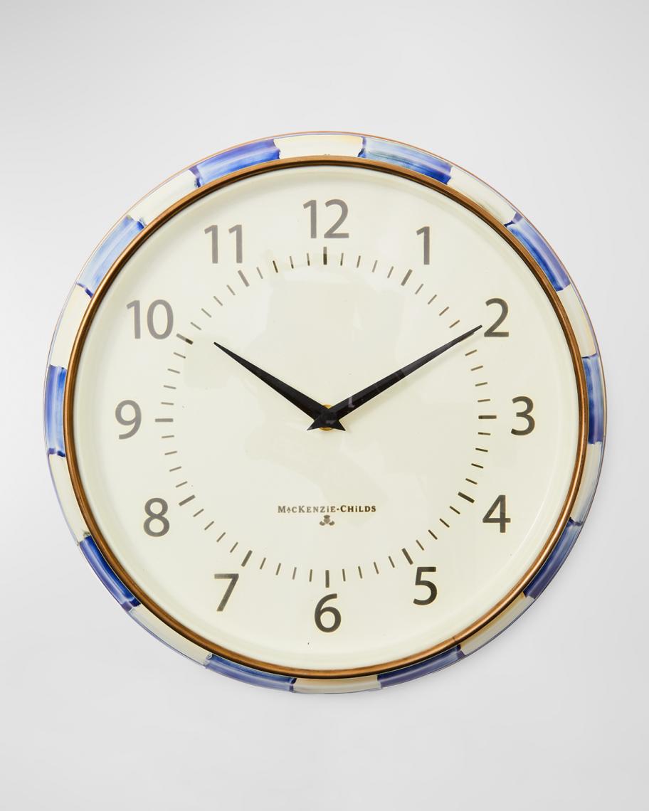 MacKenzie-Childs Royal Check School Wall Clock | Neiman Marcus