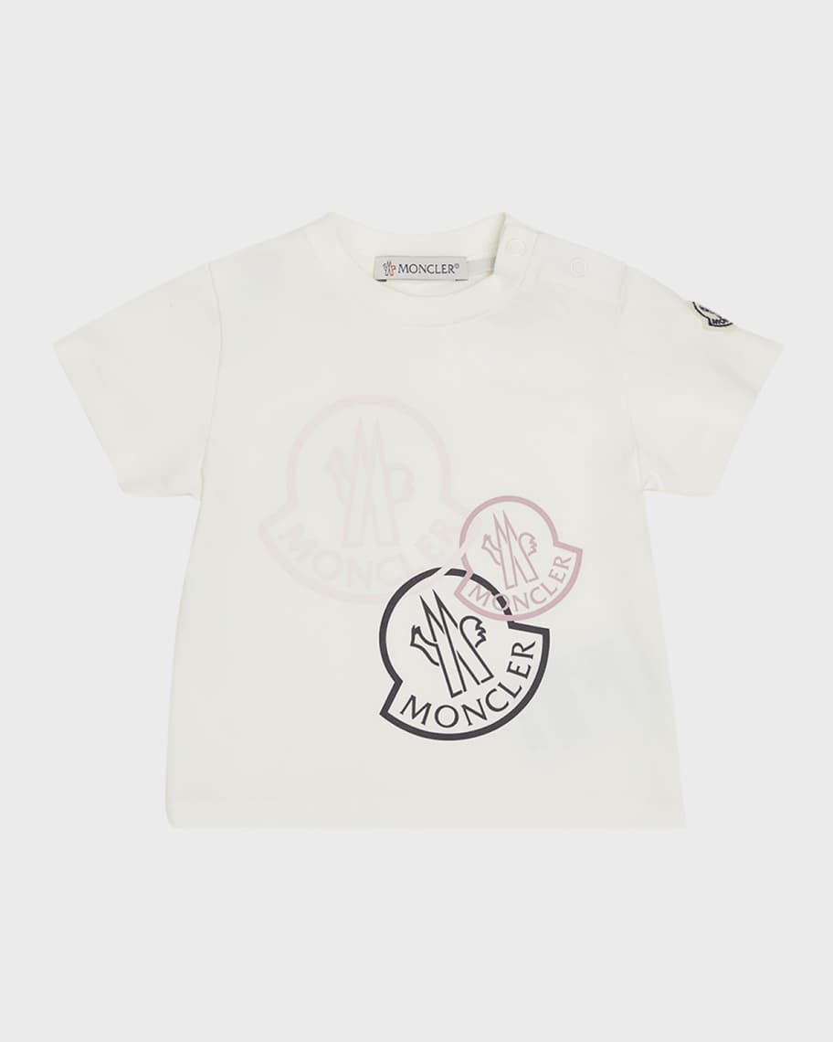 Moncler Girl's Tricolor Bell Logo-Print T-Shirt, Size 6M-3