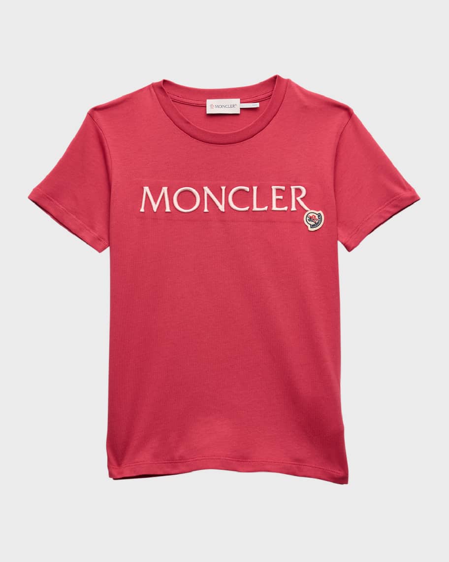 Moncler Girl's Embroidered Logo-Print T-Shirt, Size 4-6