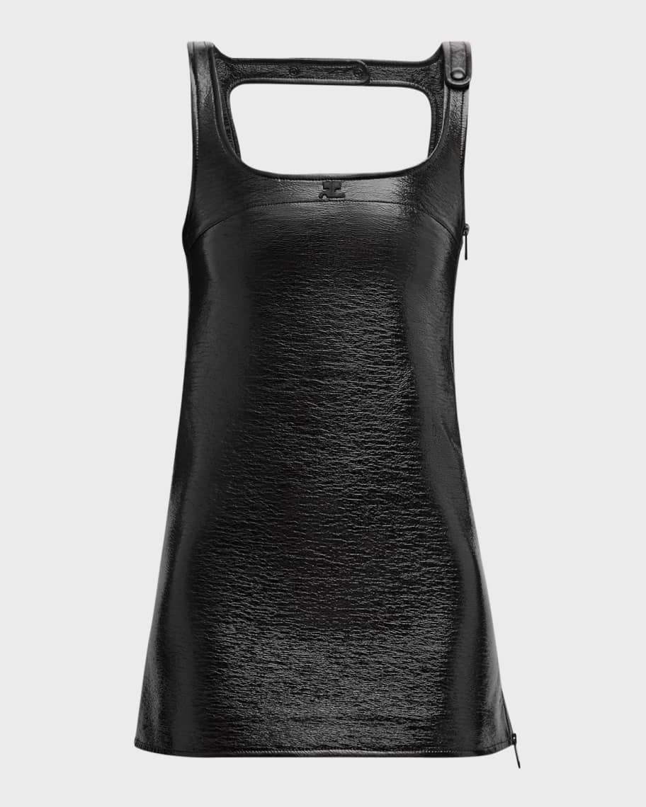 Courreges Re-Edition A-Line Vinyl Mini Dress | Neiman Marcus