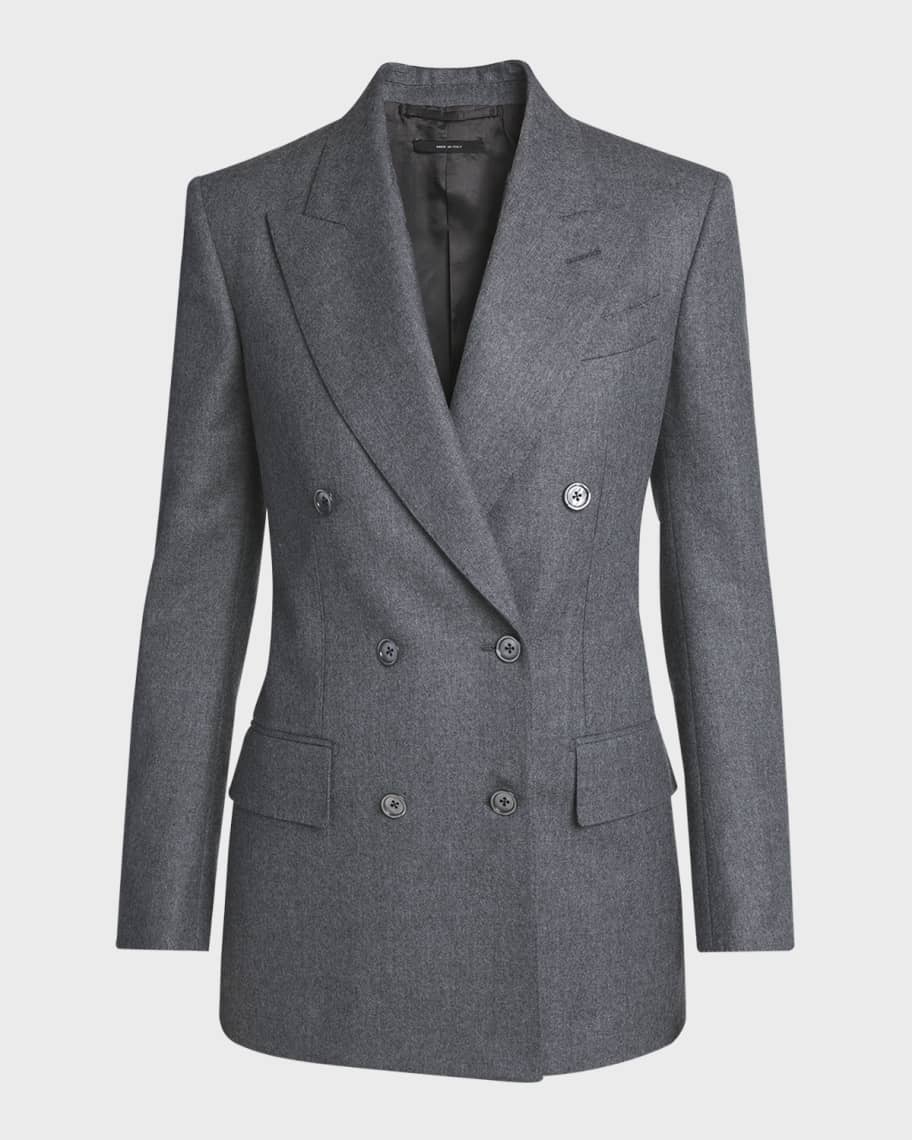 TOM FORD Compact Virgin Wool Double-Breasted Jacket | Neiman