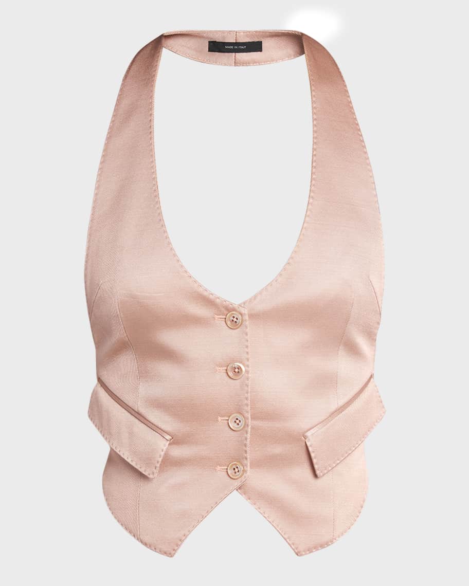 ベスト・ジレ Tom Ford Barathea Silk Wool Vest TOM FORD - BARATHEA SILK WOOL VEST - Eleonora Bonucci