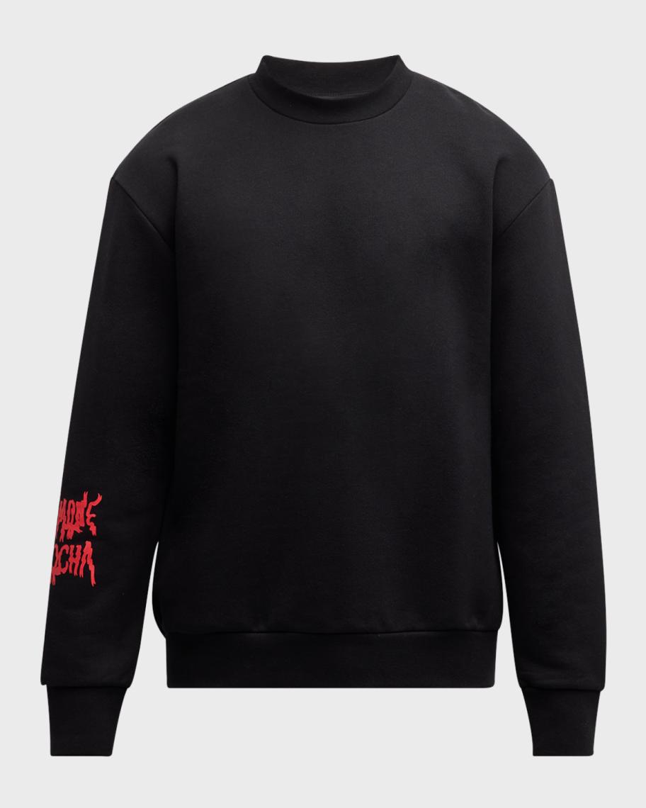 Simone Rocha Men's Sweatshirt with Ribbon Logo Print | Neiman Marcus