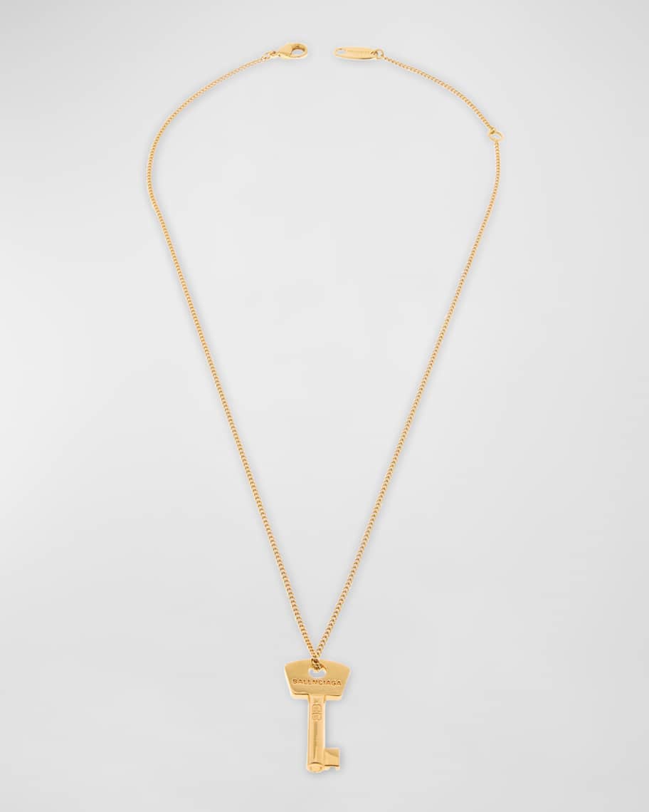 すぐにお届け バレンシアガ AMOUR KEY ネックレス 調節可能 Women's Amour Key Necklace in Gold | Balenciaga US