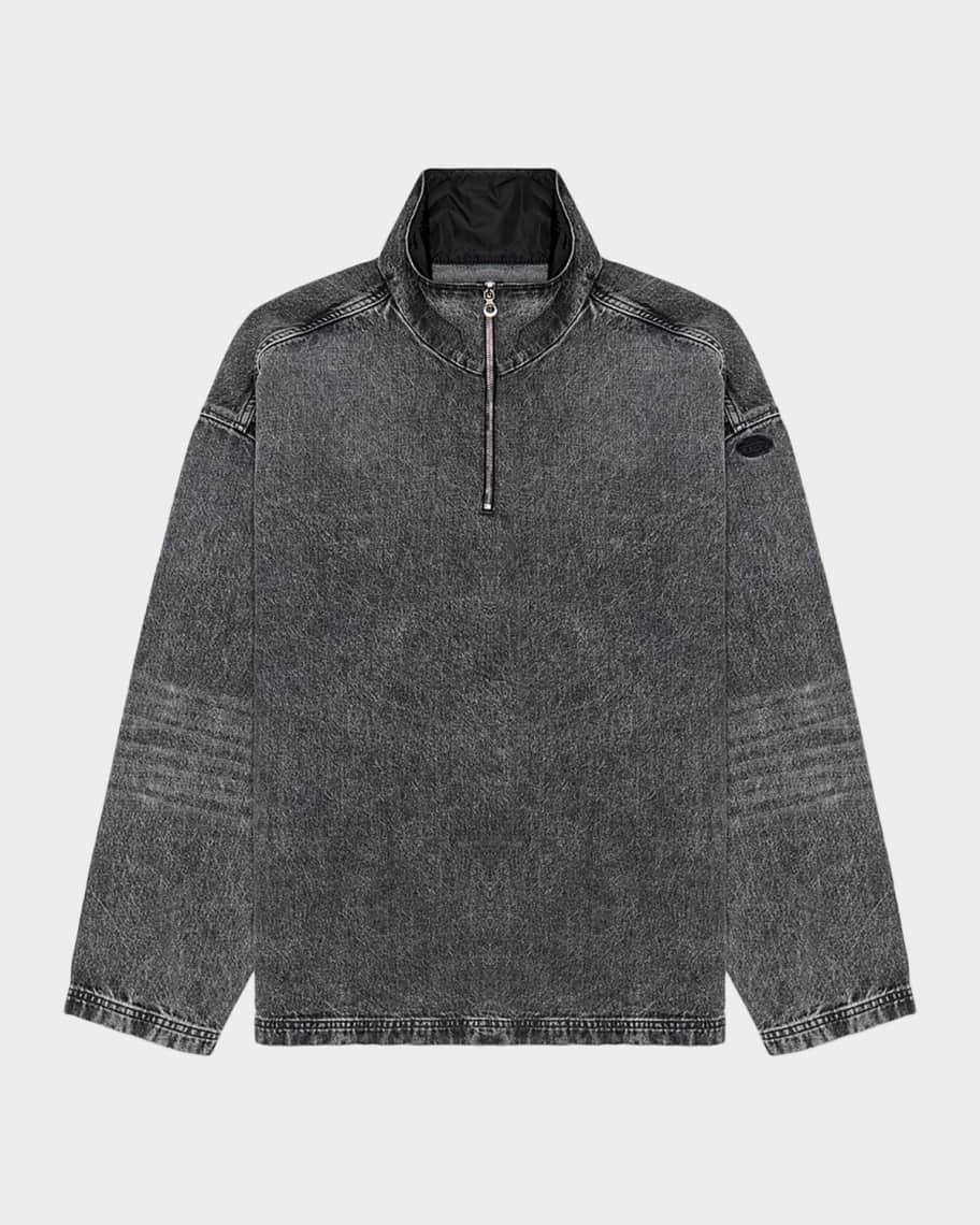 DIESEL 黒ラメトップス Diesel Men's D-Flow Quarter-Zip Sweatshirt | Neiman Marcus
