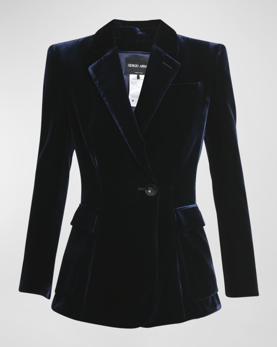 Giorgio Armani Tailored Velvet Blazer Jacket | Neiman Marcus