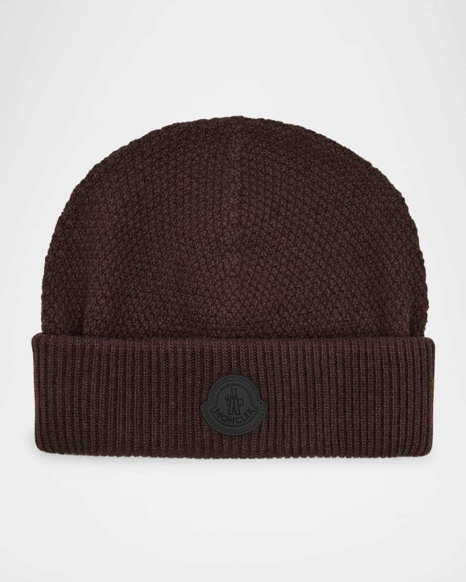 【関税＆送料込み】Moncler Logo Wool Beanie Moncler logo-patch Wool Beanie | Brown | FARFETCH