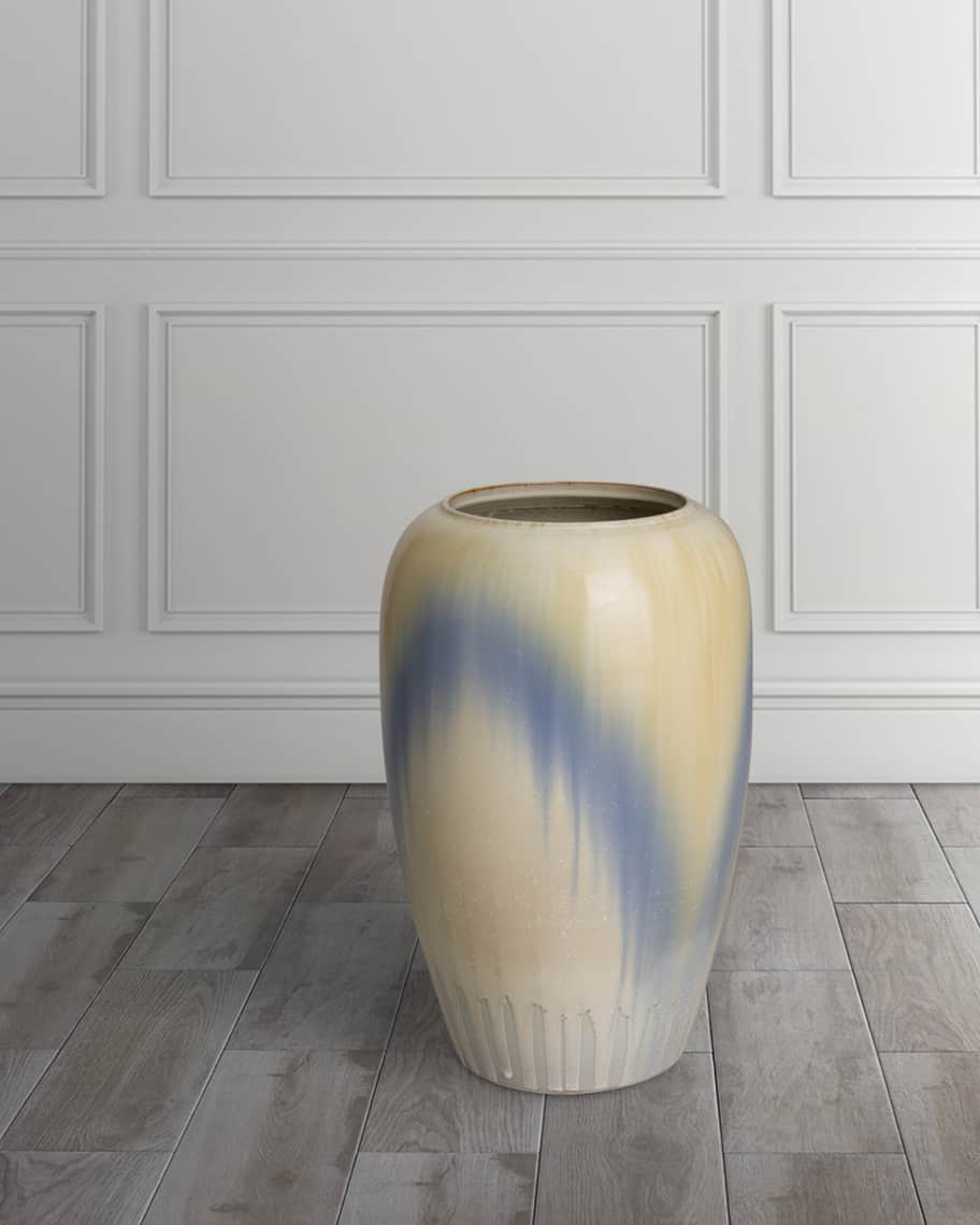 Melrose International Two-Tone Tie Dye Design Ceramic Vase 11