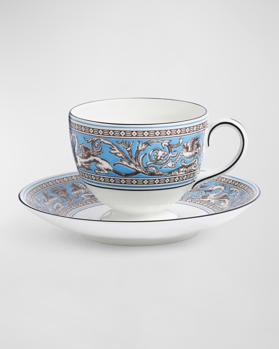 Wedgwood Florentine Turquoise Teacup & Saucer, 6.1 oz. | Neiman Marcus