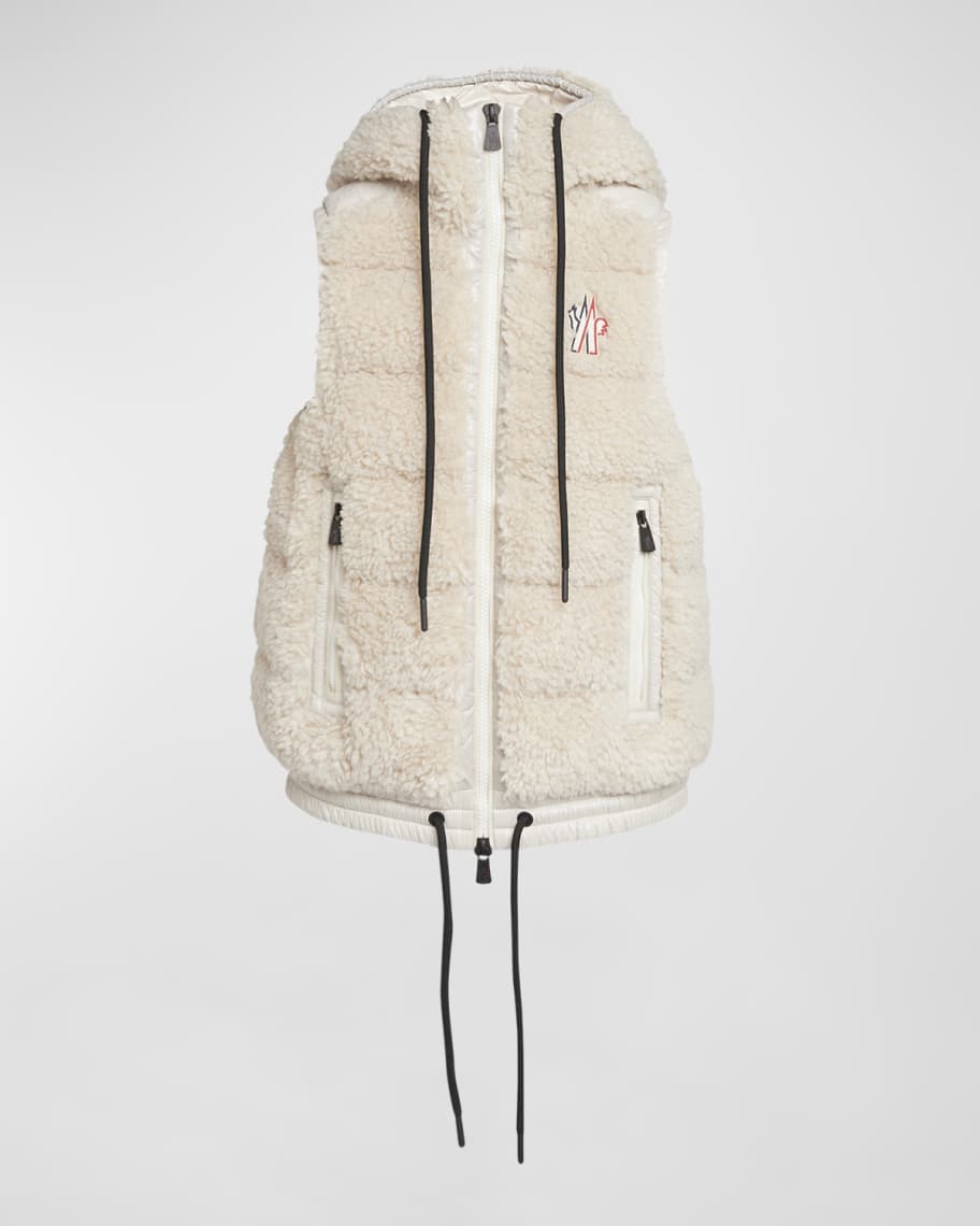 関税込 Moncler PADDED TEDDY ZIP-UP GILET Moncler Grenoble Teddy Fleece Puffer Vest | bergdorfgoodman