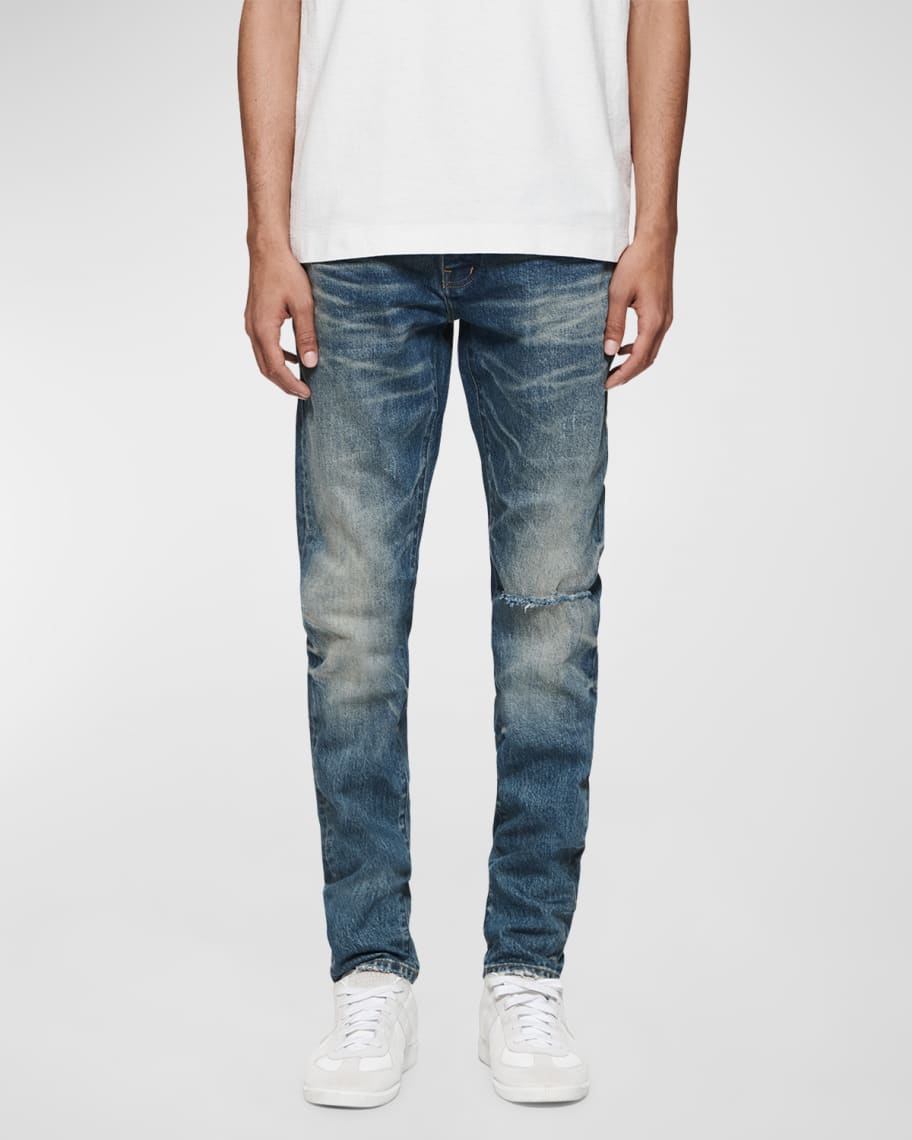 ◆BADBLOOD◆ 0097 Daddy Exhaust Jean Blue Fallout w-dnm23-00 PURPLE Men's Vintage Knee Blowout Jeans | Neiman Marcus