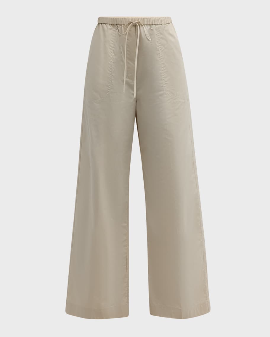 【関税込み】toteme Trousers Toteme Slit Wide-Leg Satin Trousers | Neiman Marcus