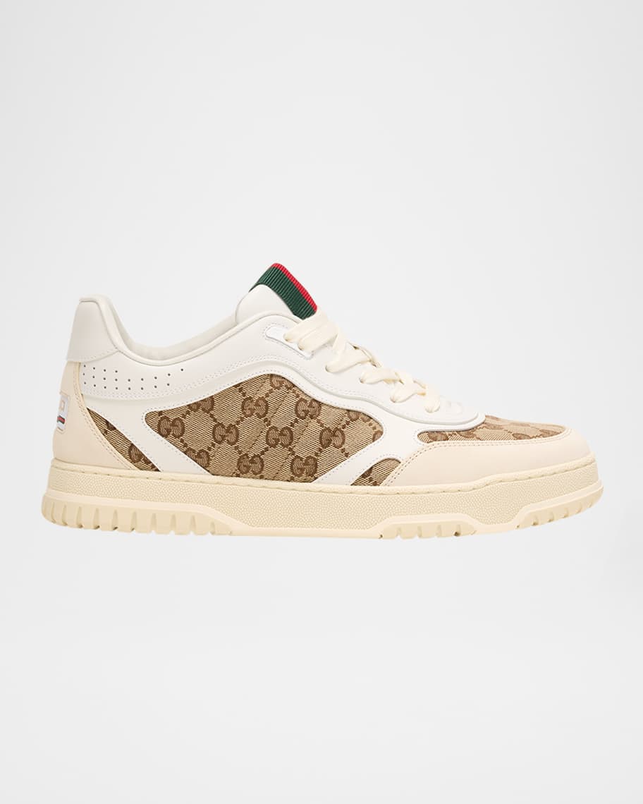 Gucci Men's Re-Web GG Supreme Canvas and Leather Sneakers | Neiman