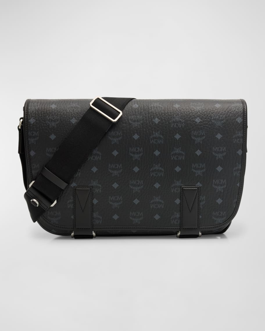 MCM Men's Aren Visetos Monogram Canvas Messenger Bag