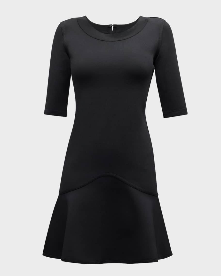 ■EMPORIO ARMANI■ツイストフロント ミニワンピース Emporio Armani Scoop-Neck Flounce Knit Mini Dress | Neiman
