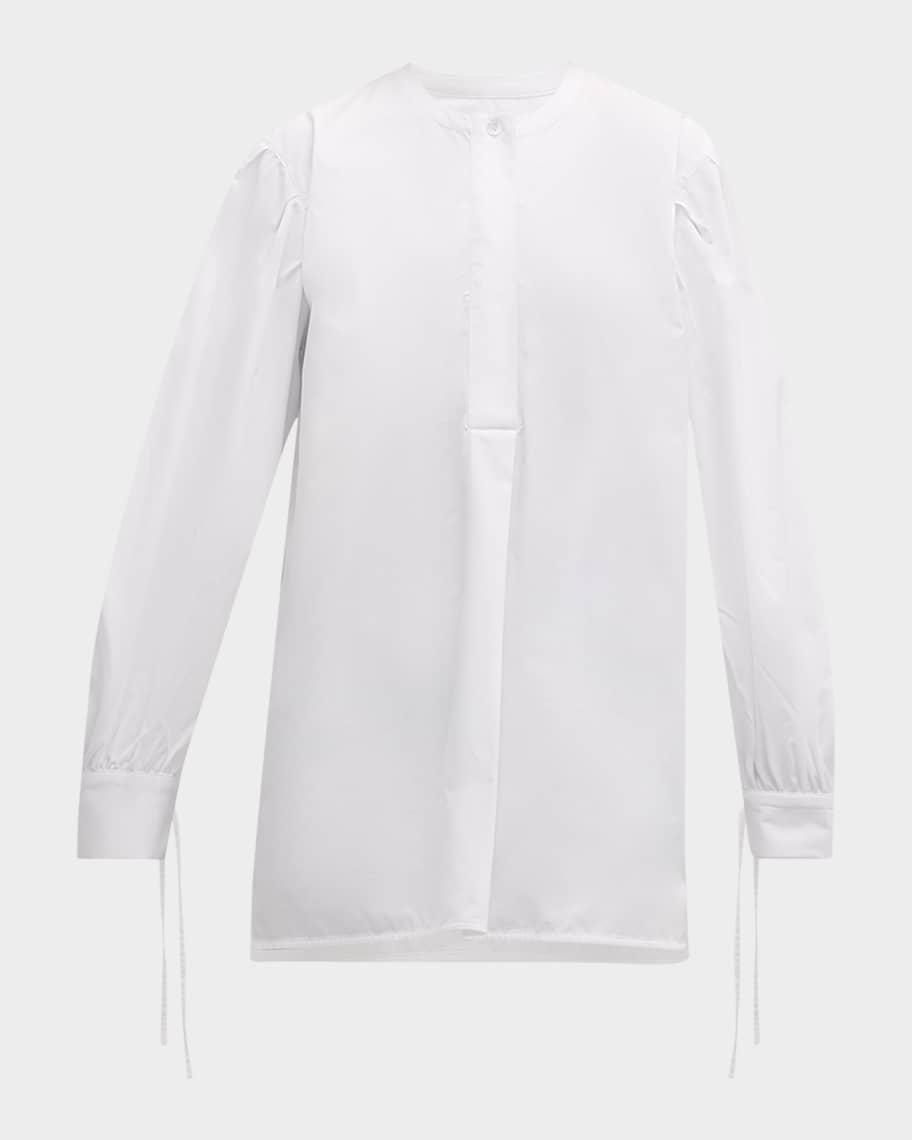 WHITE FEATHER CUFF LONG SLEEVE T-SHIRT