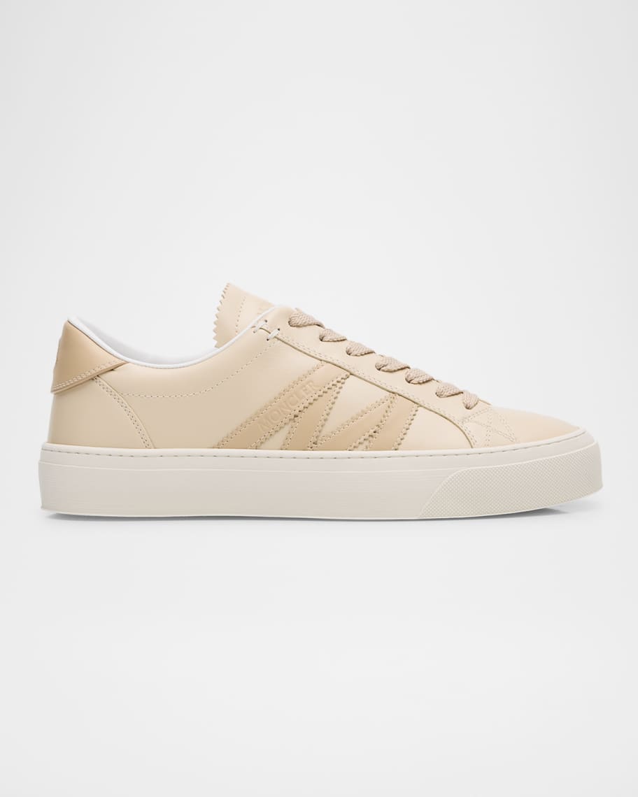 Moncler Monaco Leather Low-Top Sneakers | Neiman Marcus