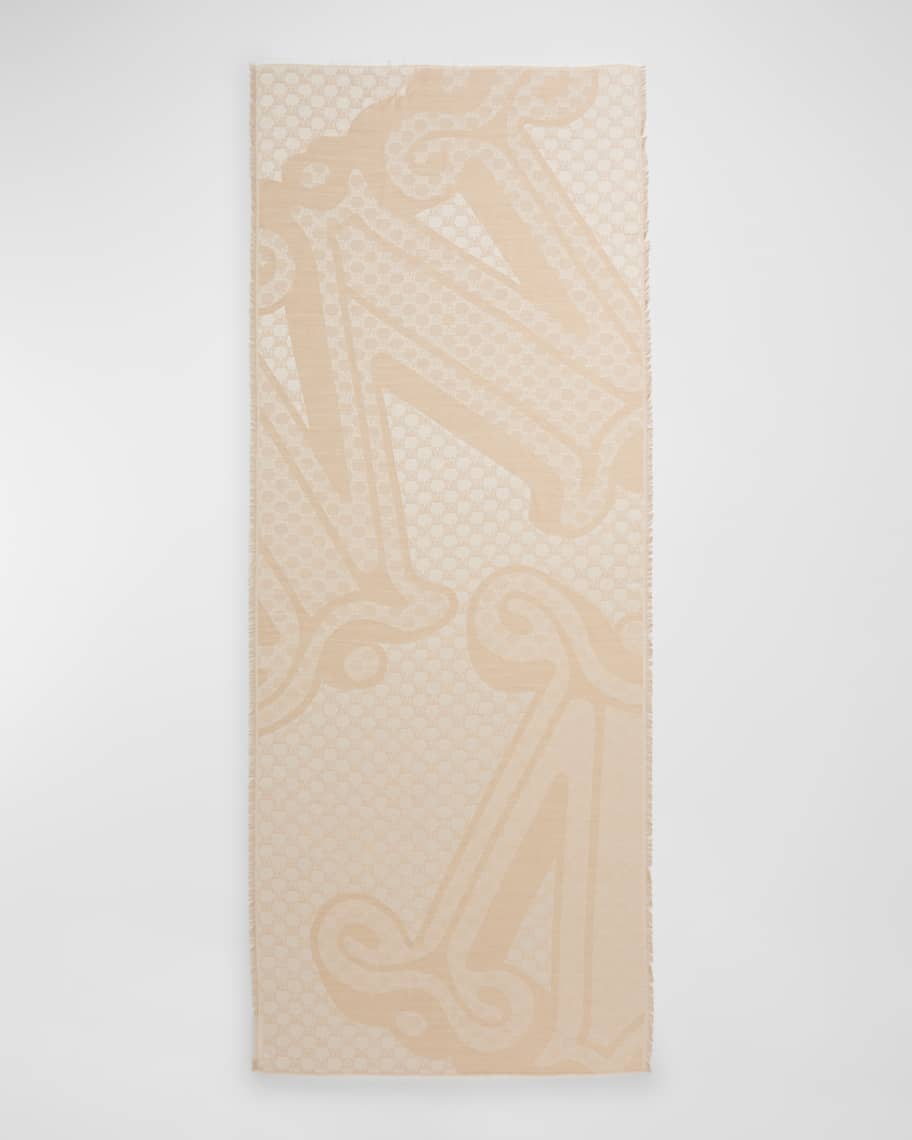 Max Mara ACINOSO ブラウス Max Mara Acinoso Monogram Silk-Wool Stole | Neiman Marcus