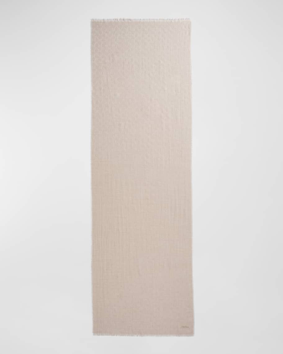 【送料&関税込】Max Mara magico Light Brown Wool Scarf Max Mara Magico Light Brown Wool Scarf - Brown | 2424546061002