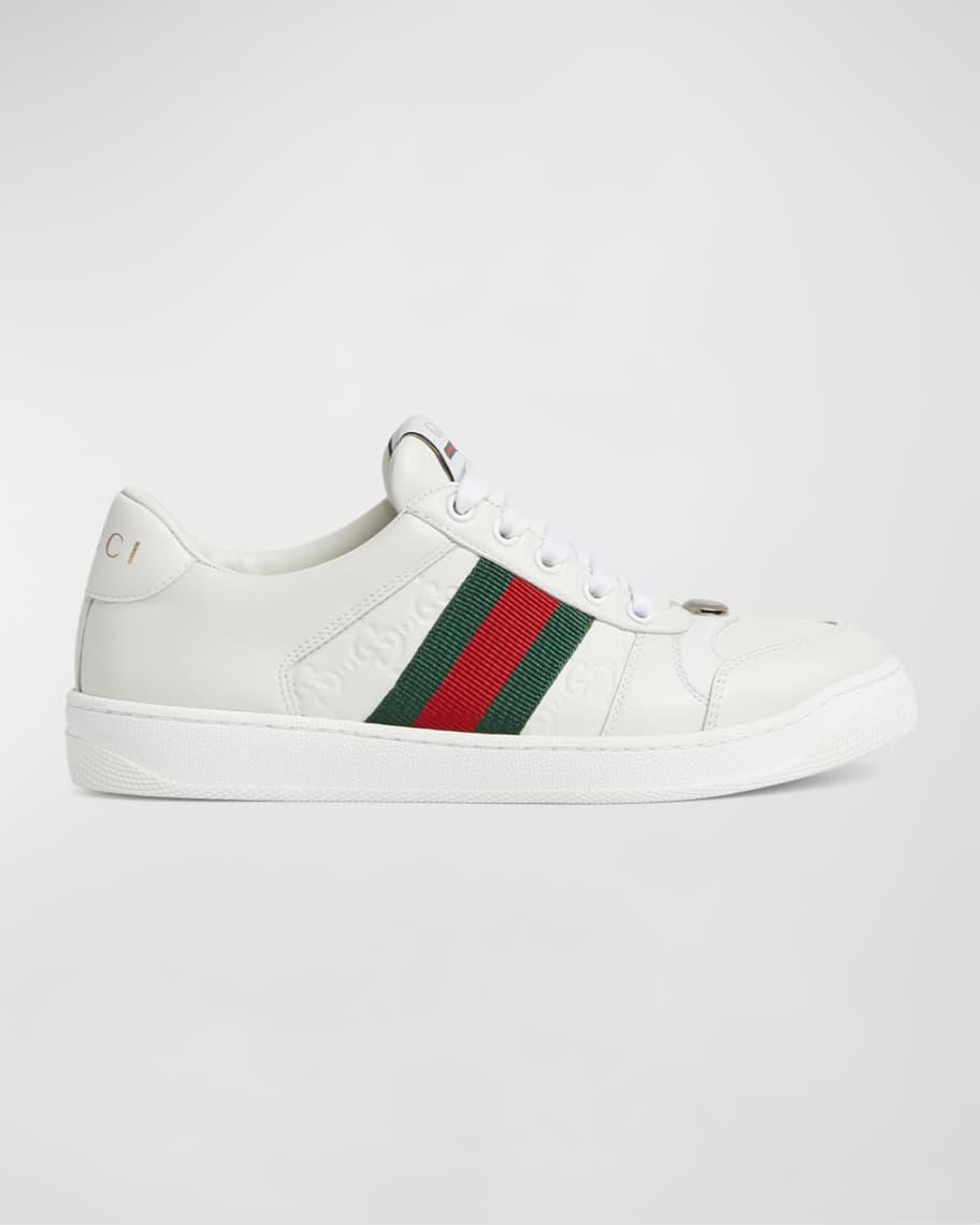 Gucci GG Embossed Leather Low Top Sneakers Neiman Marcus