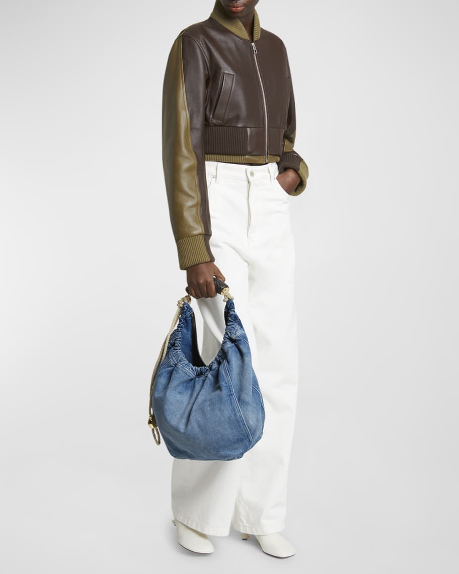 Image 2 of 6: Squeeze Medium Denim Hobo Bag
