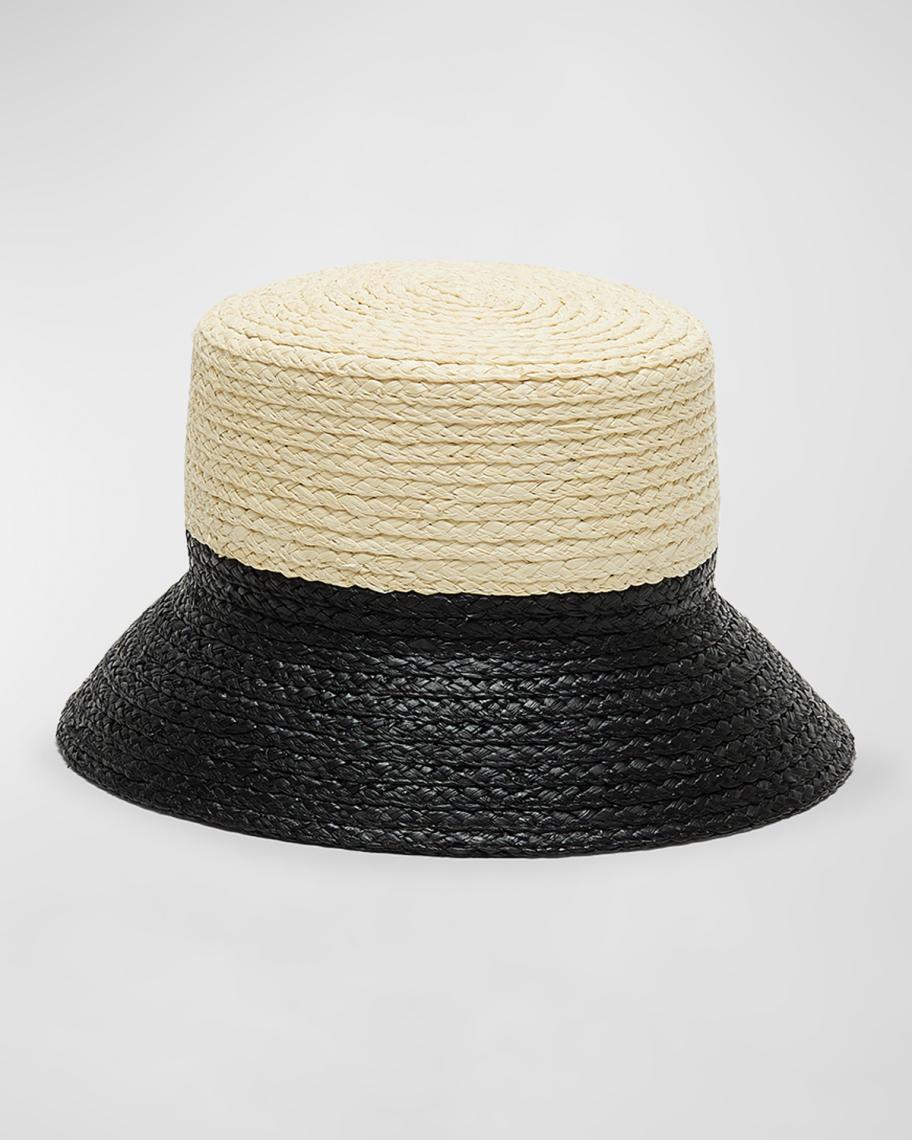 Eugenia Kim Jonah Two-Tone Raffia Bucket Hat | Neiman Marcus display picture 2