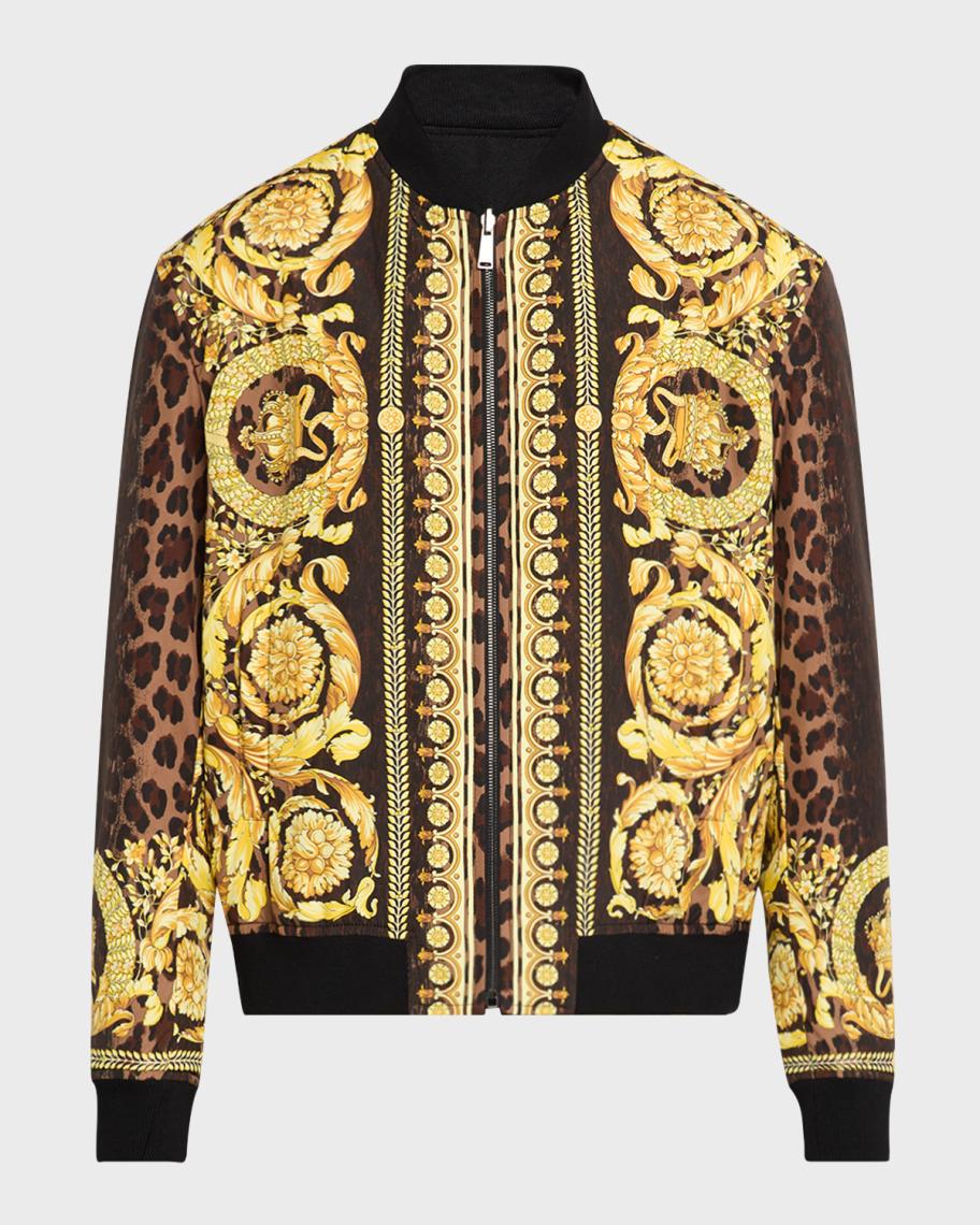 Versace Men's Wild Barocco Bomber Jacket | Neiman Marcus