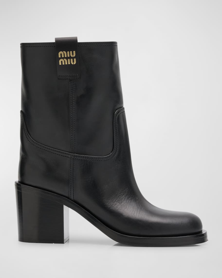 Miu Miu Calfskin Short Moto Booties