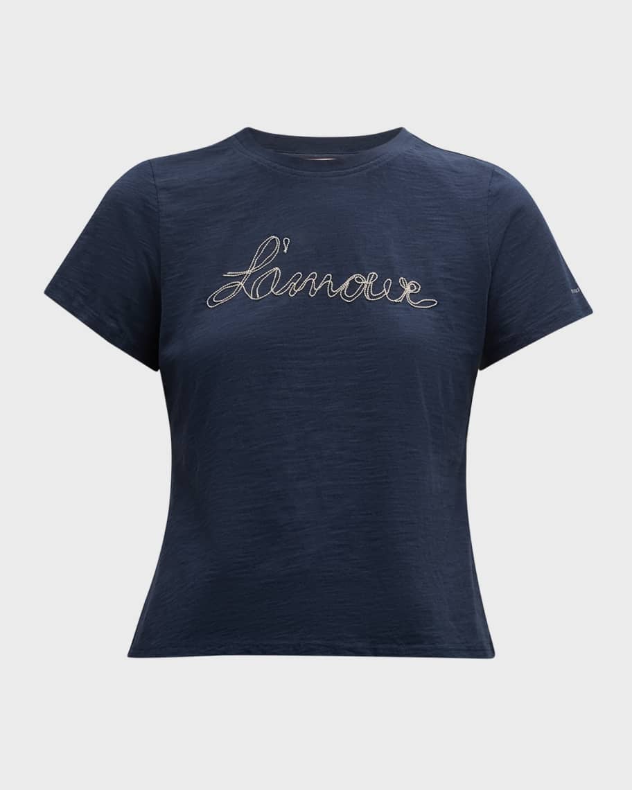Cinq A Sept Amour Heart Chain Shrunken Tee