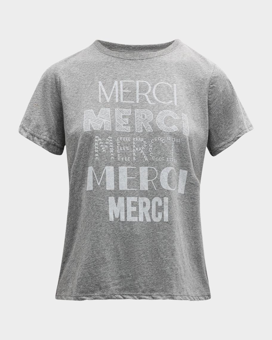 Cinq a Sept Multi Merci Print Short-Sleeve T-Shirt | Neiman Marcus