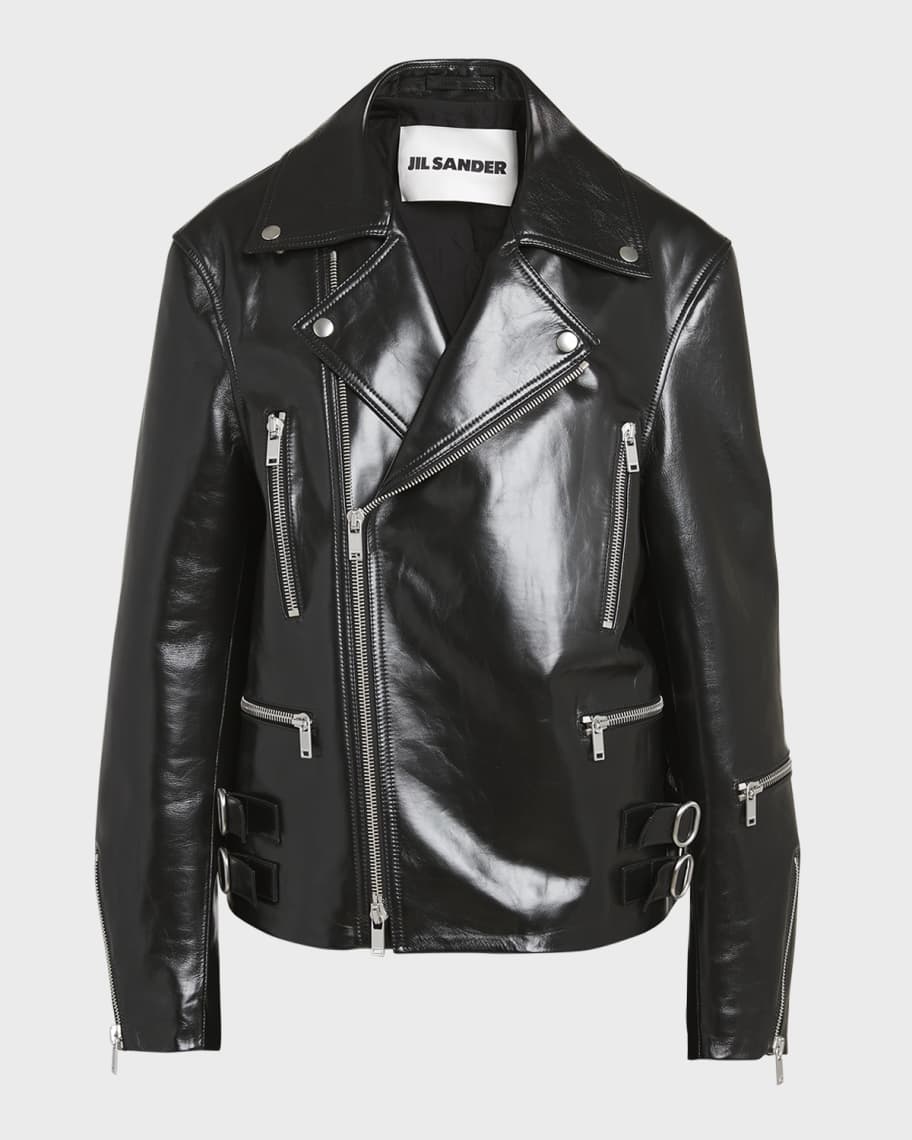 【当店限定販売】 Jil Marcus Neiman | Jacket Biker Leather Calf Shiny Sander ジャケット・アウター