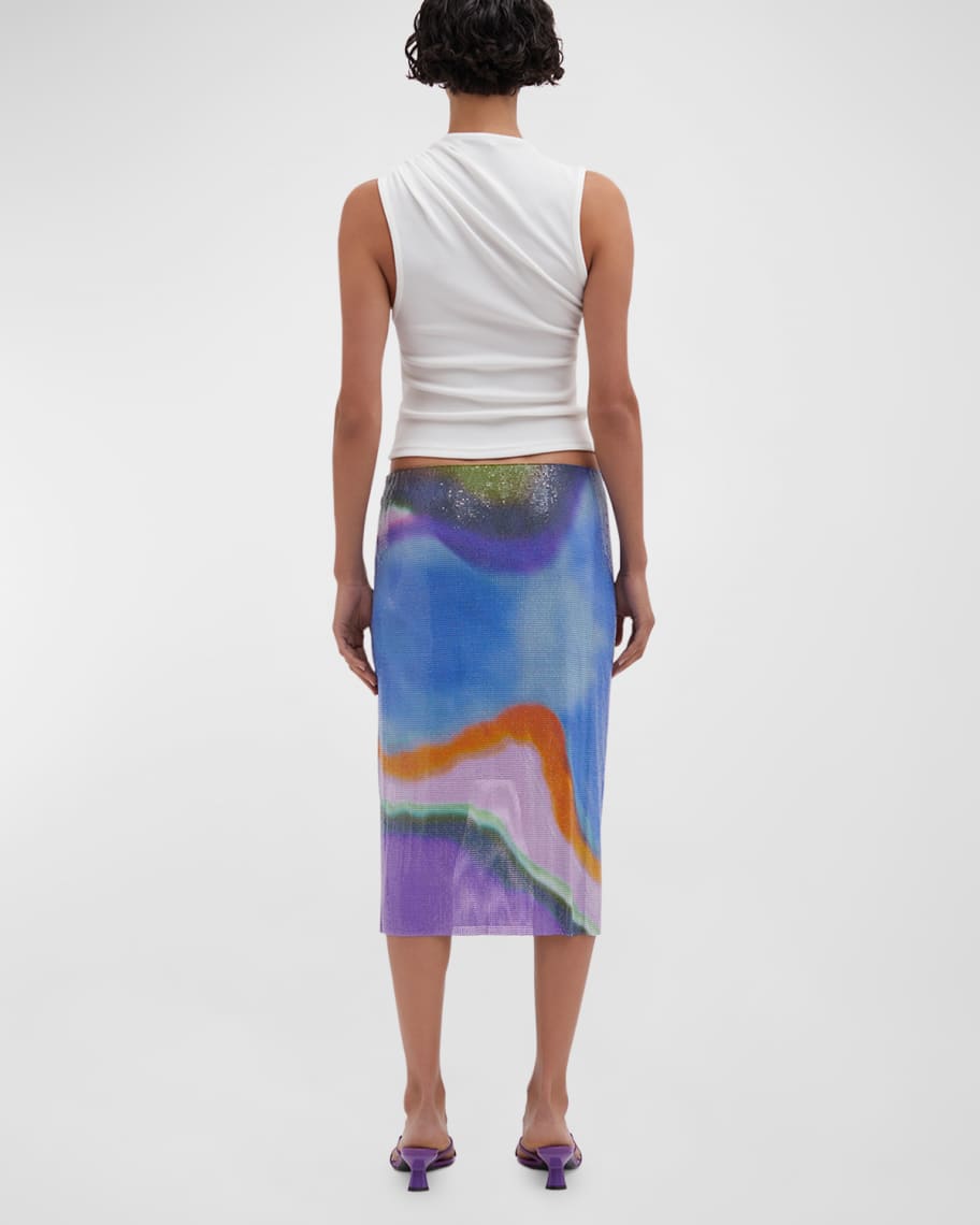 Image 2 of 3: Aura Glowmesh Midi Skirt