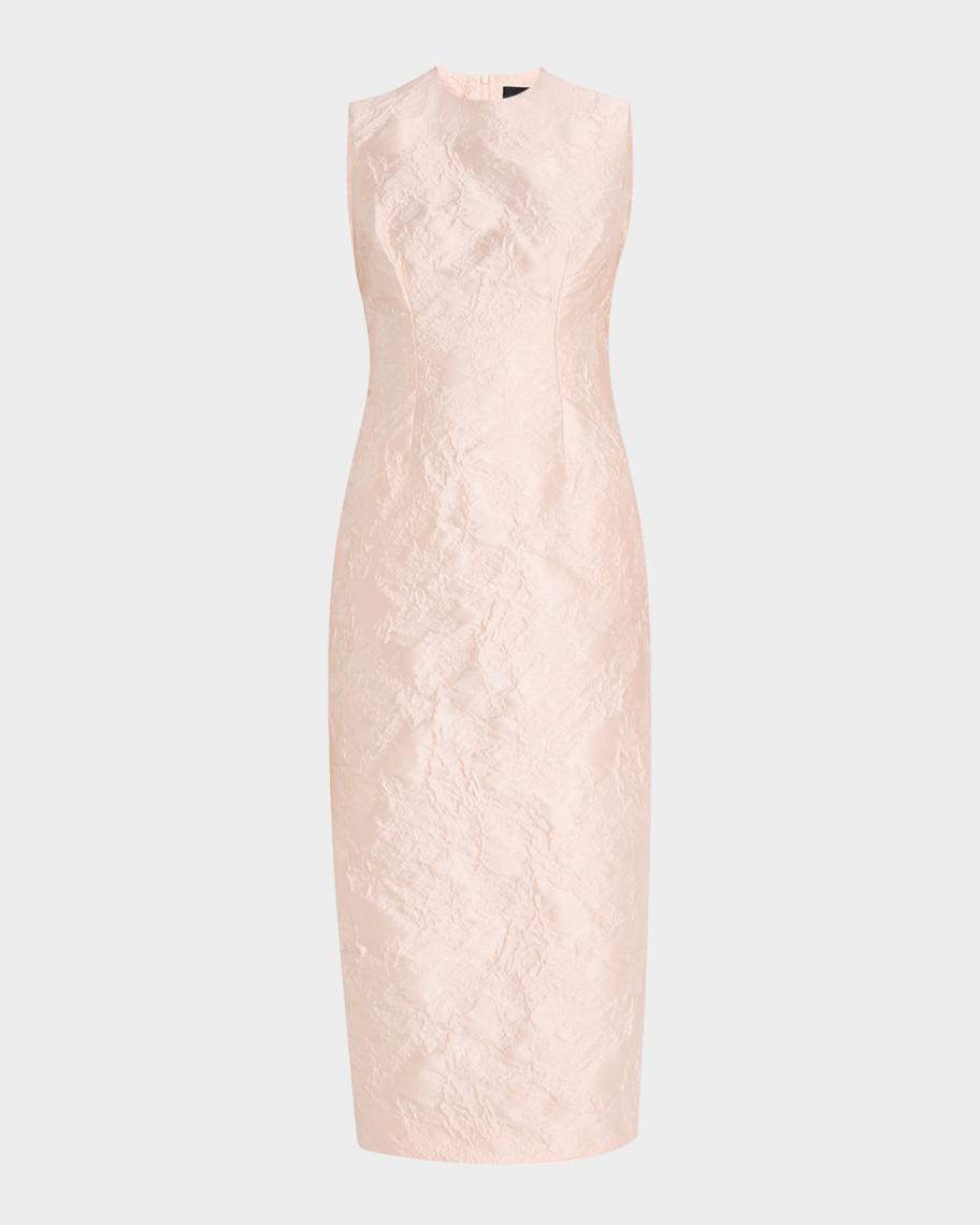 Simone Rocha Floral Brocade Sleeveless Dart Midi Dress | Neiman Marcus
