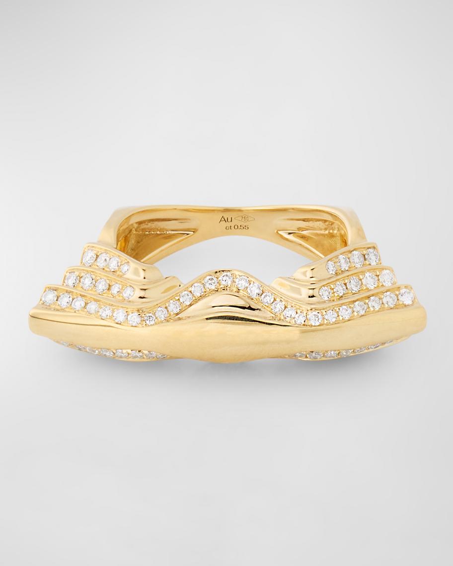 Dries Criel 18K Yellow Gold White Diamond Lotus Ring | Neiman Marcus