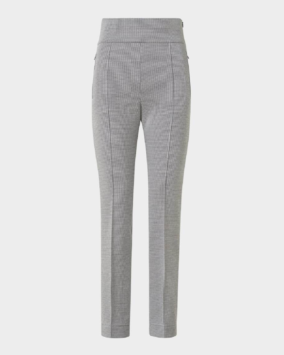 Akris punto Maxine Micro Houndstooth High Waist Jersey Pants