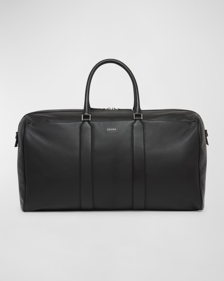 ZEGNA Men's Holdall 55 Leather Duffel Bag Neiman Marcus - Main Image