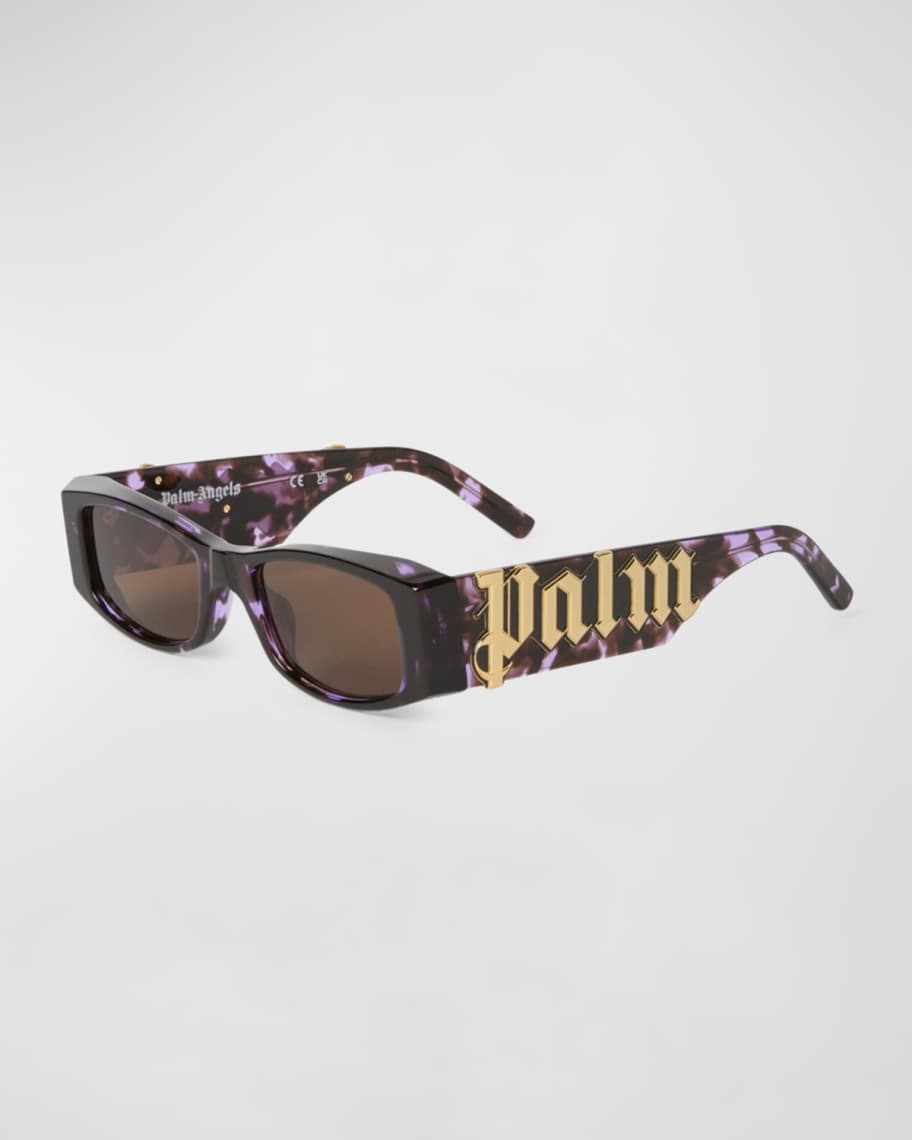 PALM ANGELS スクエアフレムサンクラス PERI025S23PLA001 1076 Palm Angels Men's Angel Acetate and Metal Rectangle