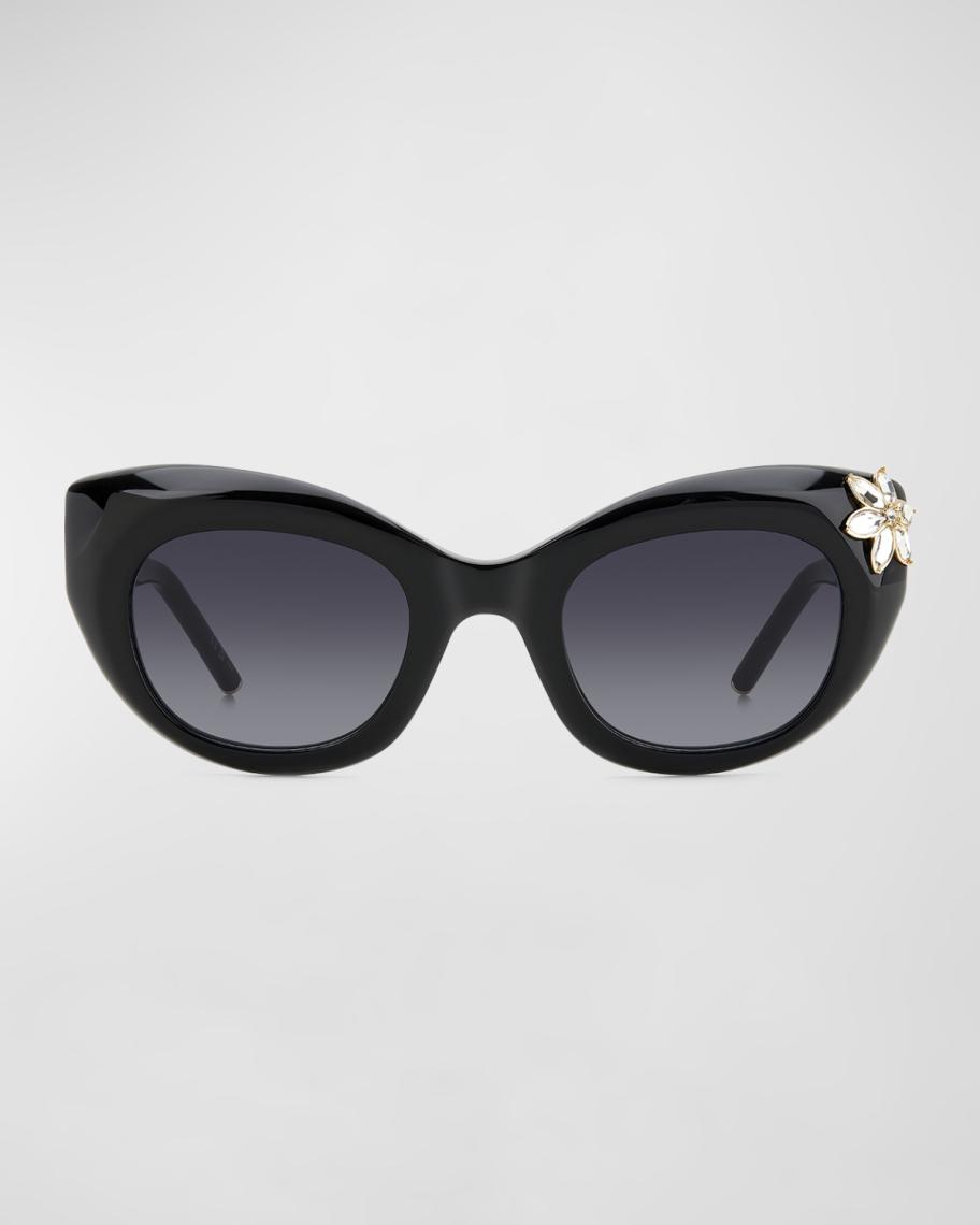 Carolina Herrera Diva Crystal Acetate Cat-Eye Sunglasses  display picture 2