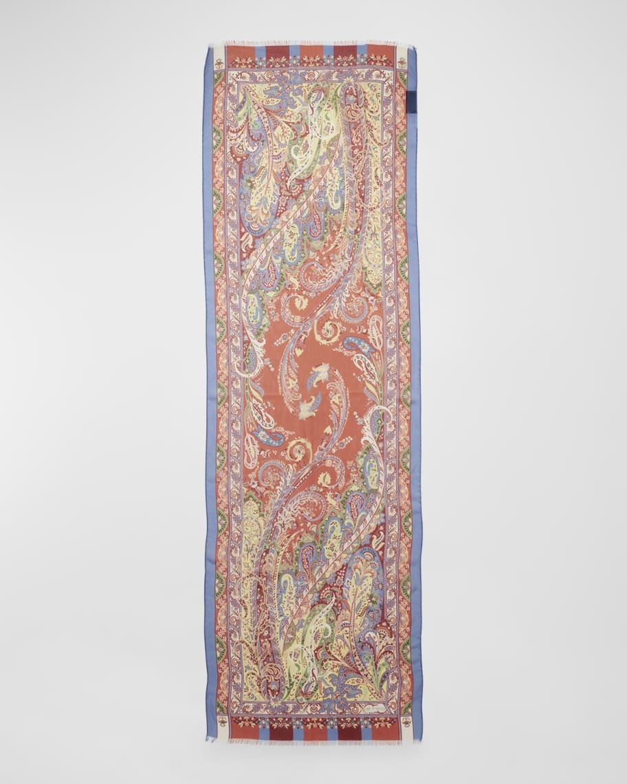 スカーフ Etro Scarf With Print Etro Paisley Silk Scarf | Saks Fifth Avenue