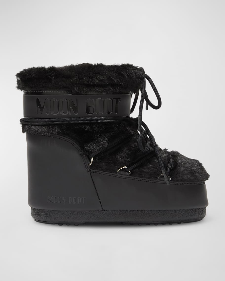 Moon Boot Icon Faux Fur Ankle Snow Boots | Neiman Marcus